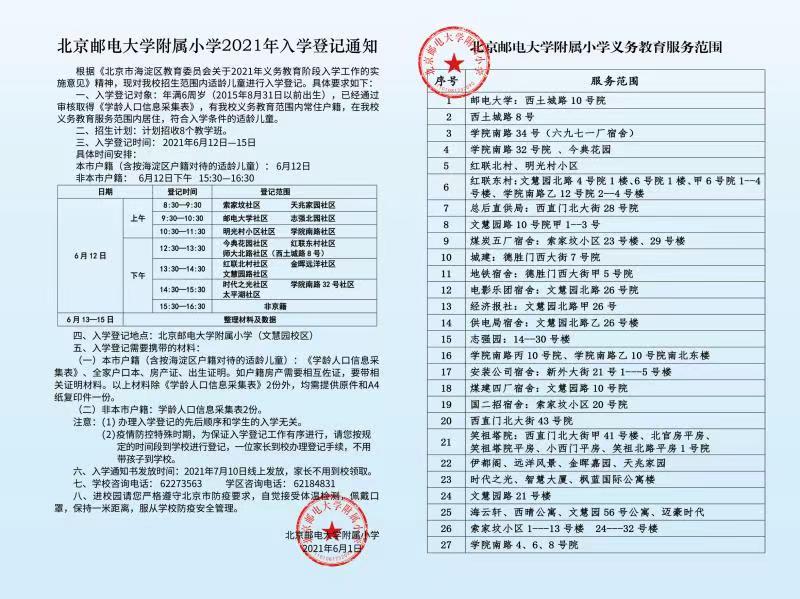 附属小学重要通知公告